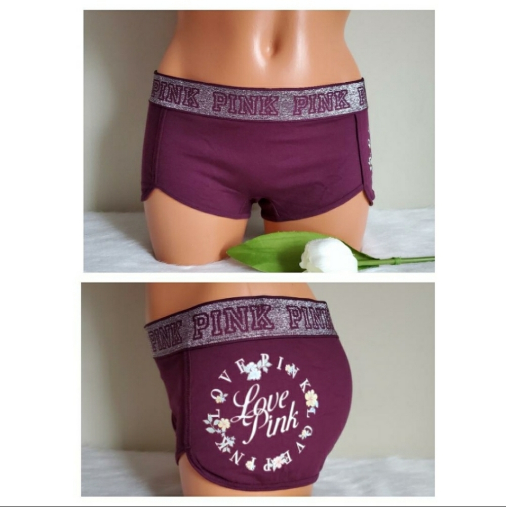 PINK VICTORIA'S SECRET LOGO BOYSHORT SIZE M - Picture 1 of 2